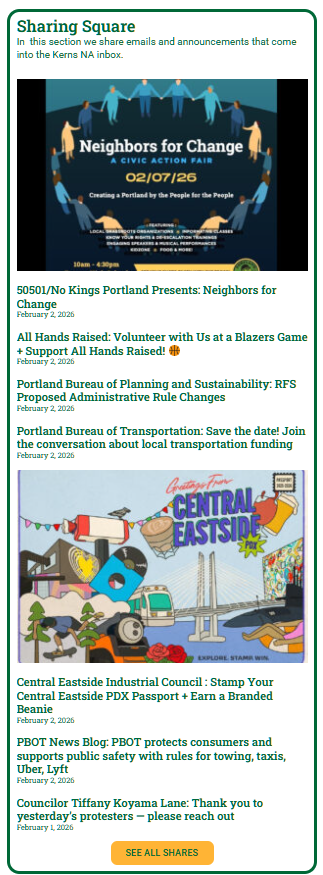 Kerns Neighborhood Sharing Square